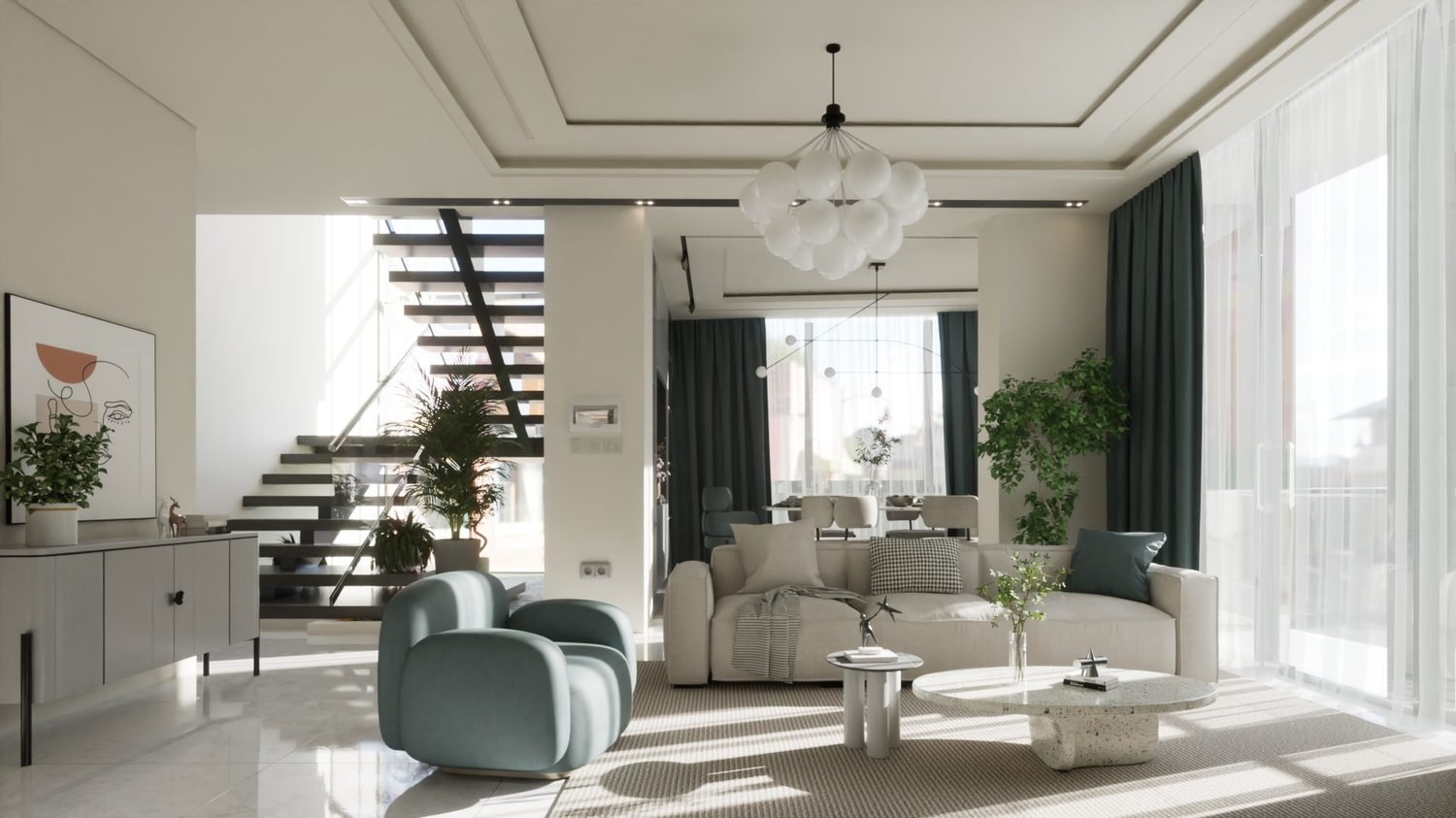 Salon double hauteur